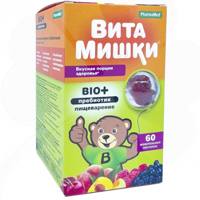 ВитаМишки био+ прибиотик жев пастил №60 