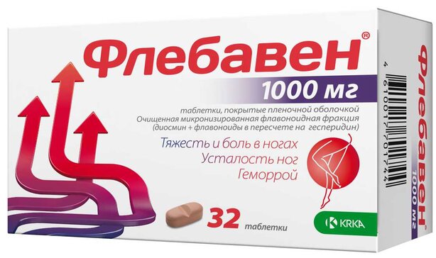 Флебавен таб. 1000мг №32 при варикозн.расшир.вен