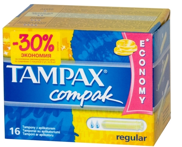 Тампакс тампоны компак регуляр с аппликат. №16