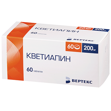 Кветиапин таб. 200мг №60 нейролептик Рх (Вертекс)