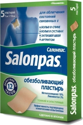 Пластырь обезболивающий Салонпас 7х10см №5
