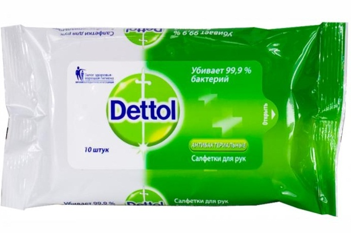 Деттол салфетки влажные антибактериальные №10