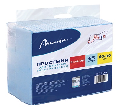 Ангелина NAPPY простыни №65 (60х90) гигиенические Эконом