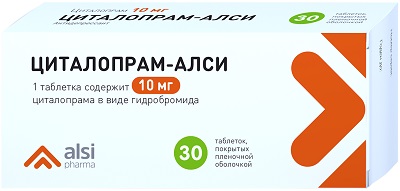 Циталопрам-Алси таб. 10мг №30 антидепрессант Рх