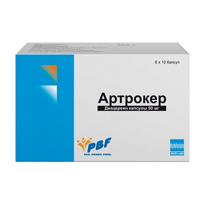 Артрокер капс. 50мг №60 (Диацереин) обезболивающее Рх