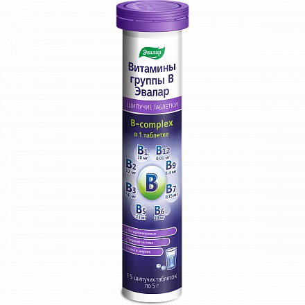 Витамины группы В шип. таб. №15 (Эвалар) БАД
