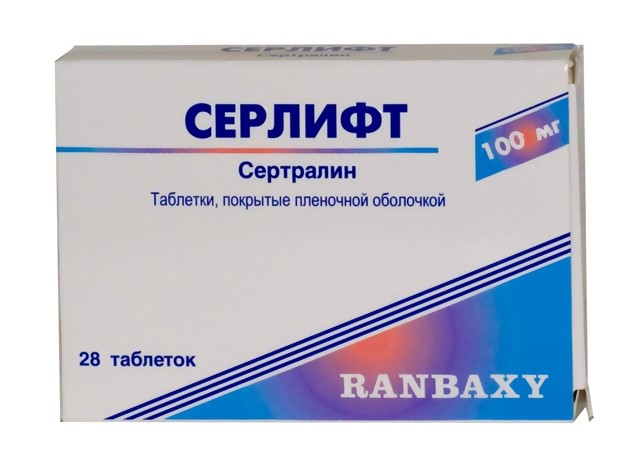 Серлифт таб. 100мг №28 (Сертралин) антидепрессант Рх