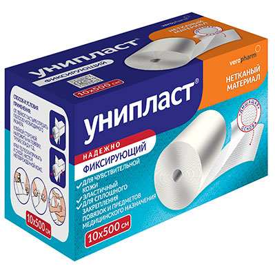 Лейкопластырь Унипласт фиксир 10х500см сетчатый нетканный