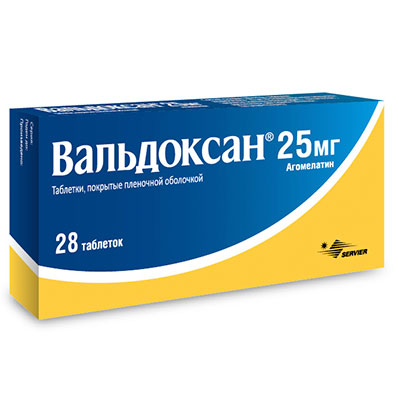 Вальдоксан таб. 25мг №28 (Агомелатин) антидепрессант Рх