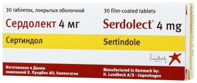 Сердолект таб. 4мг №30 (Сертиндол) нейролептик Рх