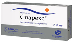 Спарекс капс. 200мг №30 (Мебеверин) спазмолитик Рх