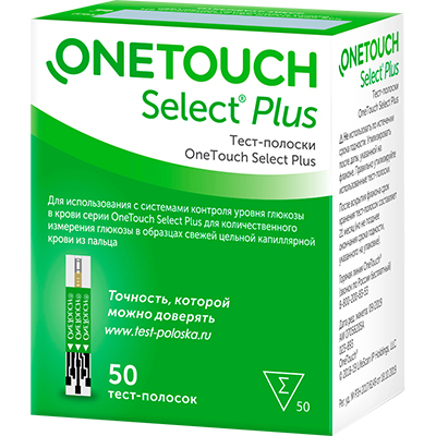 Тест-полоски OneTouch (УанТач) Select Plus №50