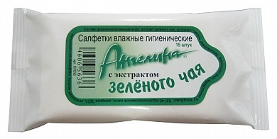 Салфетки влажные с экстрактом зел. чая №15