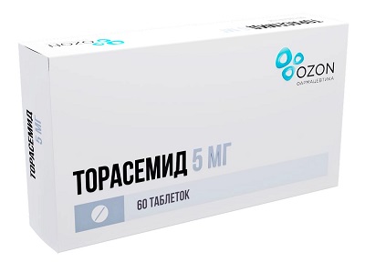 Торасемид таб. 5мг №60 диуретик Рх (Озон)