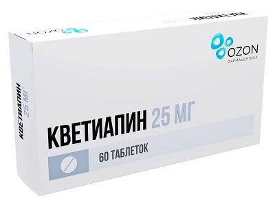 Кветиапин таб. 25мг №60 нейролептик Рх (Озон)