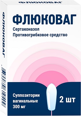Флюковаг свечи 300мг №2 (Сертаконазол) при молочнице