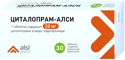 Циталопрам-Алси таб. 20мг №30 антидепрессант Рх