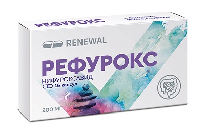Рефурокс капс. 200мг №16 (Нифуроксазид) кишечные антисептики Renewal
