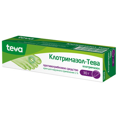 Клотримазол-Тева крем 1% 30г от грибка кожи
