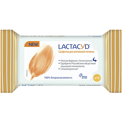 Лактацид салфетки влажные №15 для интимной гигиены