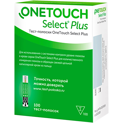 Тест-полоски OneTouch (УанТач) Select Plus №100