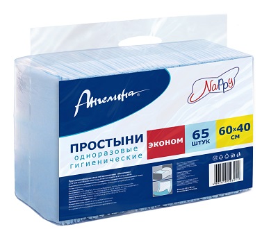 Ангелина NAPPY простыни №65 (60х40) гигиенические Эконом