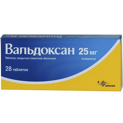 Вальдоксан таб. 25мг №28 (Агомелатин) антидепрессант Рх