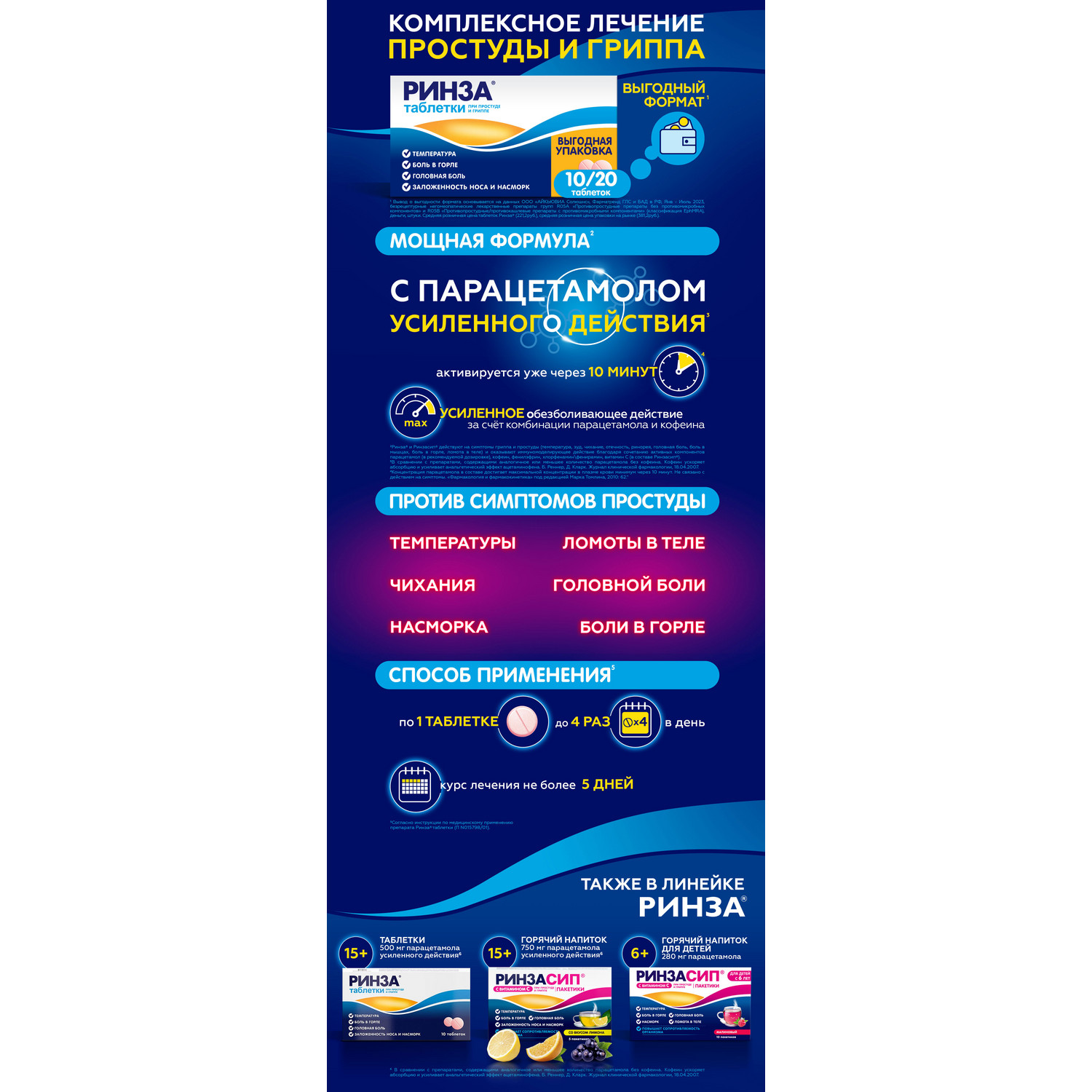 Ринза таб. №20 от простуды и гриппа