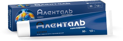 Аленталь крем 1,5% 50г (Ацеклофенак) обезболивающее 