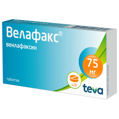 Велафакс таб. 75мг №28 (Венлафаксин) антидепрессант Рх