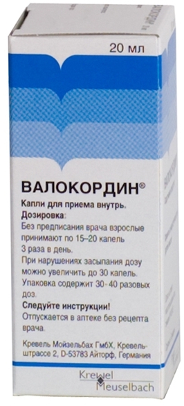 Валокордин капли 20мл при ишемич.болезни(стенокардии)