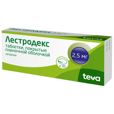 Лестродекс таб. 2,5мг №30 (Летрозол) противоопухолевое Рх