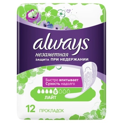 Олвейс Незаметная урологические прокладки лайт №12
