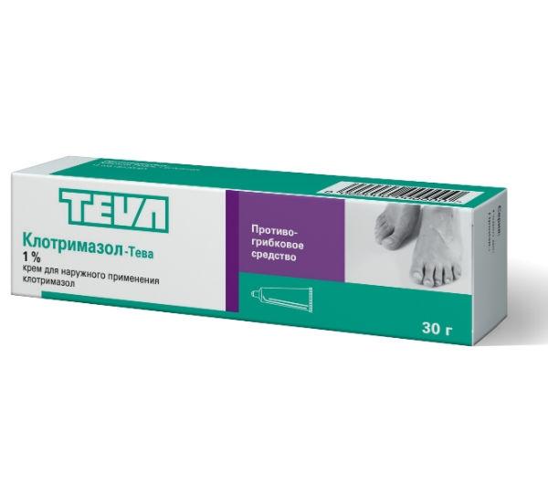 Клотримазол-Тева крем 1% 30г от грибка кожи