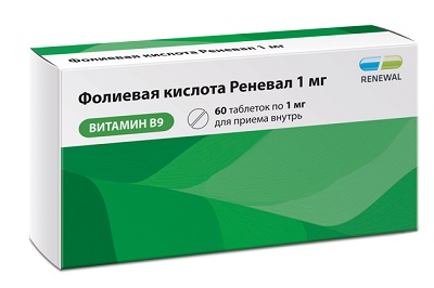 Фолиевая к-та Реневал таб. 1мг №60 Renewal