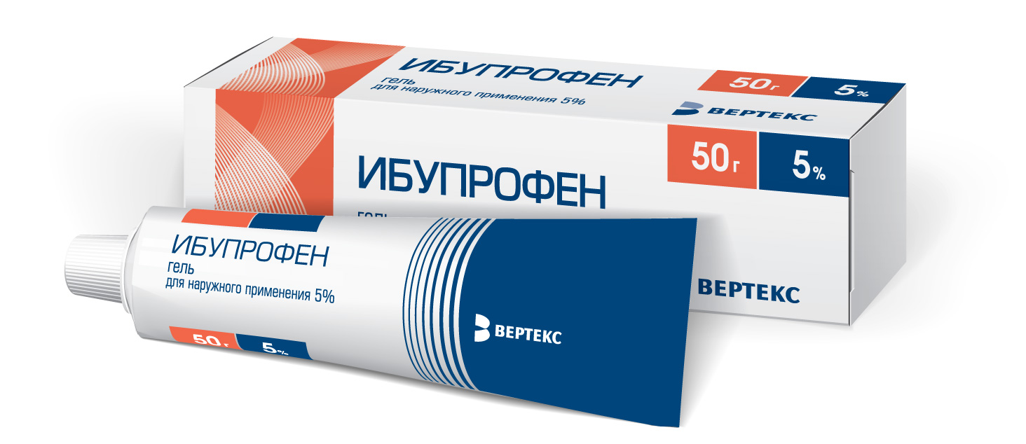 Ибупрофен гель 5% 50г обезболивающее (Вертекс)