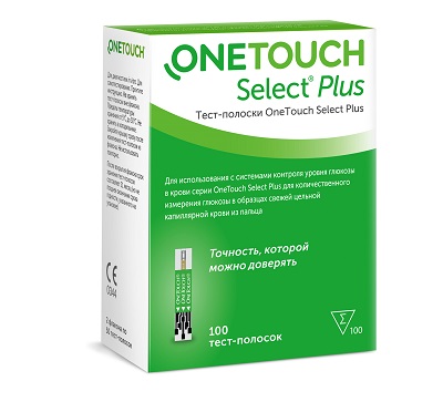 Тест-полоски OneTouch (УанТач) Select Plus №100