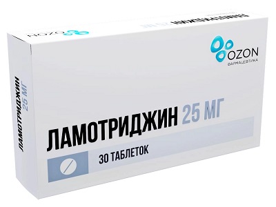 Ламотриджин таб. 25мг №30 противоэпилептическое Рх (Озон)
